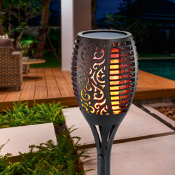 Torcia solare con LED ed effetto fiamma. Torcia da giardino. Lampada solare da giardino esotec 102488 en oferta