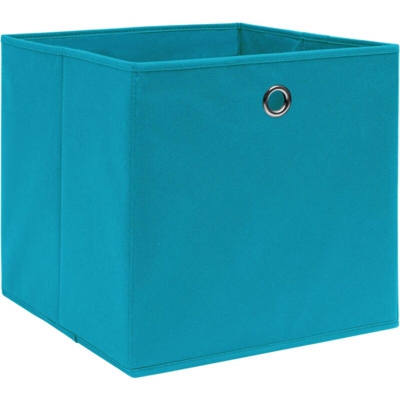 Contenitori 10 pz in Tessuto non Tessuto 28x28x28 cm Blu Baby - Azul - Vidaxl