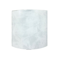Applique Lea 1Xe27 Montatura Argento Vetro Lastra Serigrafato Bianco L.26-H.26-P.8 en oferta