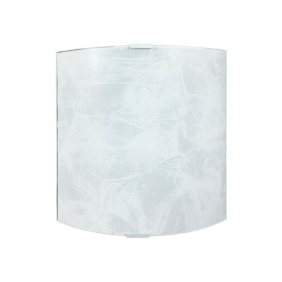 Applique Lea 1Xe27 Montatura Argento Vetro Lastra Serigrafato Bianco L.26-H.26-P.8