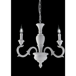 Bonetti - Lampadario in legno e pasta di legno bianco shabby 3 luci barocco precio