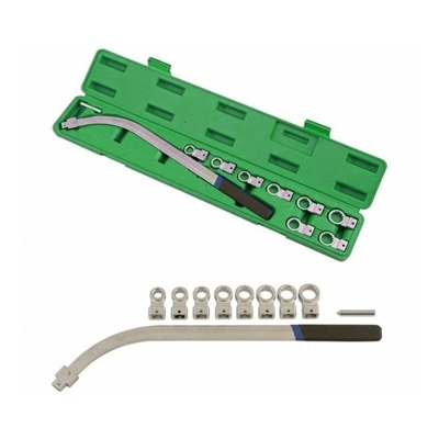 Chiave per puleggia/tendicinghia con adattatori intercambiabili set 10 pz