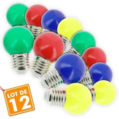 Arum Lighting - Lotto di 12 ghirlande da esterno con lampadine variegate E27