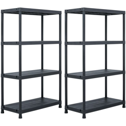 Scaffali 2 pz 200 kg 80x40x138 cm Nero in Plastica - Nero - Youthup características