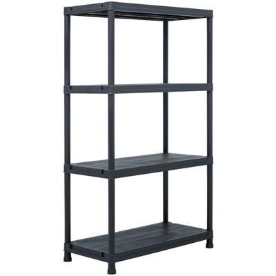 Scaffale Nero 200 kg 80x40x138 cm in Plastica - Nero - Youthup