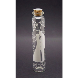 Moon - SET 24 PEZZI BOMBONIERA BOMBONIERE ampolla 2x9CM VETRO CUORI TAPPO SUGHERO PORTACONFETTI PORTA CONFETTI RISO MATRIMONIO WEDDING características