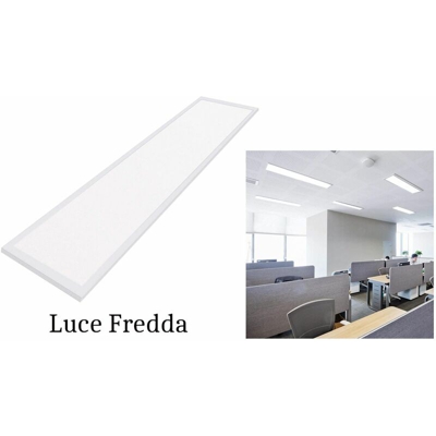 Plafoniera led 120x30cm bianca moderna luce fredda 48w pannello led con staffa