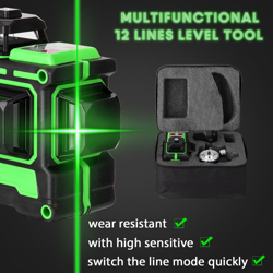Asupermall - Misuratore di livello laser 3D a 12 linee set misuratore di livello + base rotante + montaggio a parete + staffa treppiede + en oferta