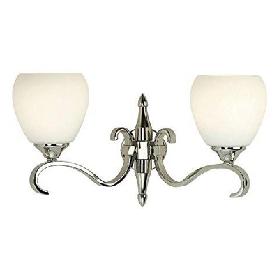 Doppia Luce Columbia Wall Light Nichel Con Opal Glass Shades - Interiors 1900 63458