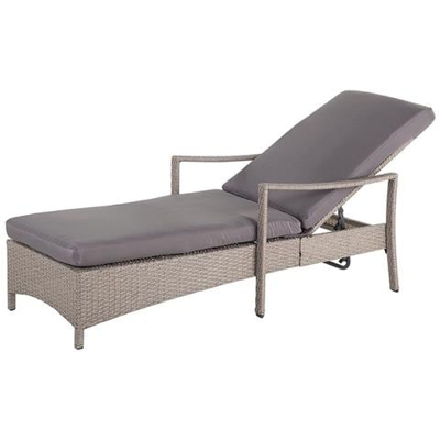 Lettino Da Giardino In Rattan Grigio Vasto