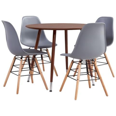Set Da Pranzo 5 Pz In Plastica Grigio