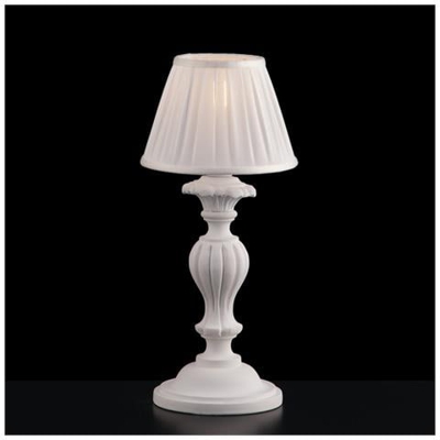 Lume Comodino In Legno E Pasta Di Legno Bianco Shabby