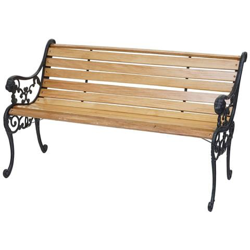 Panca Panchina Da Giardino Terrazza Hwc-f98 Legno Ghisa ~ 3 Posti 160cm Naturale precio