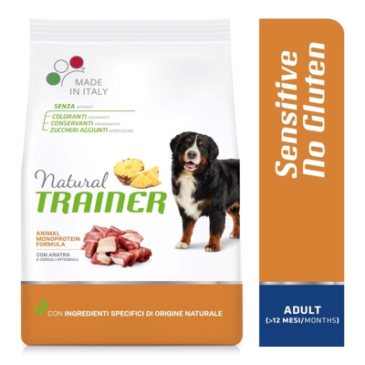 Natural Trainer Sensitive No Gluten Adult Medium/Maxi con Anatra - Set %: 2 x 12 kg