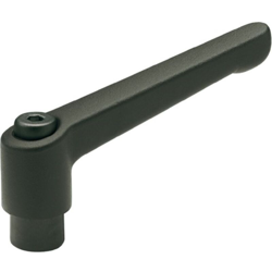 Ganter Normelemente - Leva di bloccaggio regolabile con filettatura femmina???GN 300, Jack in acciaio brunito, manico di zinco pressofuso nero, características