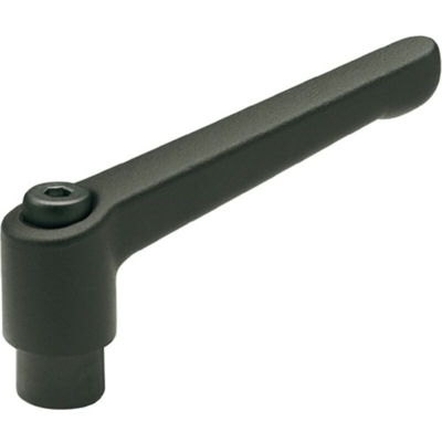 Ganter Normelemente - Leva di bloccaggio regolabile con filettatura femmina???GN 300, Jack in acciaio brunito, manico di zinco pressofuso nero,