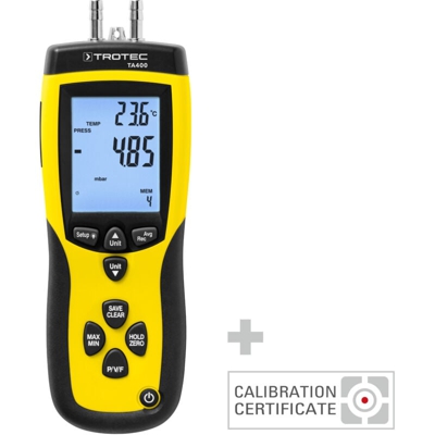 Trotec Anemometro TA400 con tubo di Pitot incl. rapporto di taratura