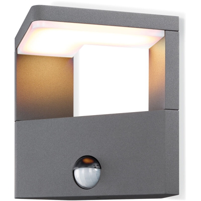 Lampada a LED da parete per esterni con sensore, luce bianca calda 3000K, 650lm, 10 Watt. Lampada da parete per esterni. 201164
