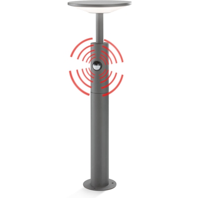 Esotec - Luce di percorso a LED con sensore, luce bianca calda 3000K, 900lm, 15 watt Lampada. Paletto luminoso 201176