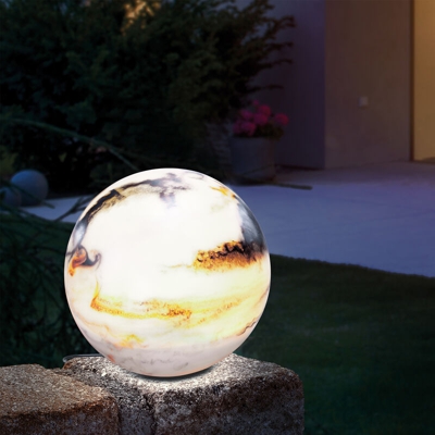 Sfera solare da 26 cm con aspetto marmo. Lampada solare a LED. Decorazione del giardino, esotec 102673