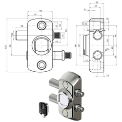 Disec Blocco Basculante Inox 2 Chiavi Magnetiche Incluse t características