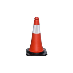 15050422-Cono di segnalazione, base in gomma, 50 cm, colore: nero riflettente) - Wolfpack en oferta