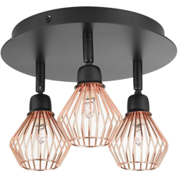 Beliani - Lampada da soffitto nero / rame VOLGA M precio