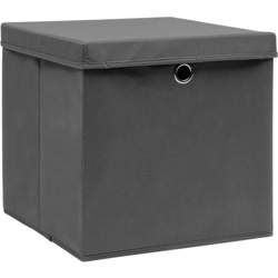 Contenitori con Coperchio 4 pz 28x28x28 cm Grigio - Gris - Vidaxl características