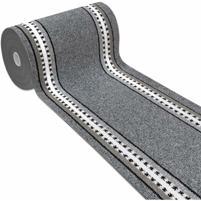 Emmevi - Tappeto Cucina Grigio Antiscivolo 100% Made in Italy Passatoia Corsia Bordata Ingresso Lavabile In Varie misure - 57x40 cm