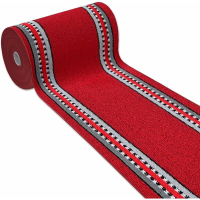 Emmevi - Tappeto Cucina Bordeaux Antiscivolo 100% Made in Italy Passatoia Corsia Bordata Ingresso Lavabile In Varie misure - 57x300 cm