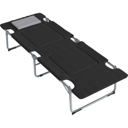 Brandina Pieghevole e Imbottita Letto da Campeggio Nero - Outsunny características