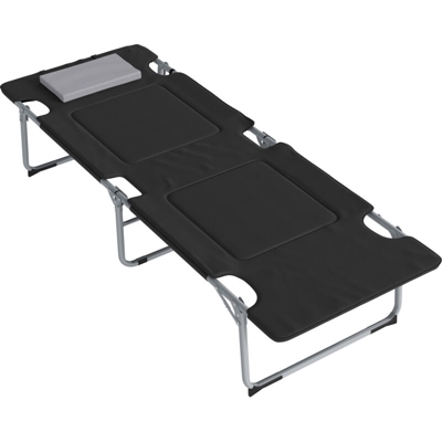 Brandina Pieghevole e Imbottita Letto da Campeggio Nero - Outsunny