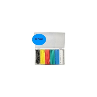 Grecoshop - Filo/Guaina termorestringente in sezioni per cavi elettrici 90 pezzi
