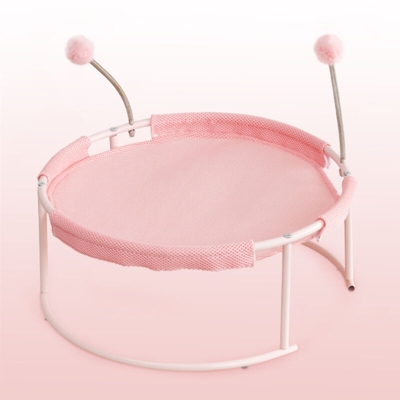 Gatti Mesh Amaca Bed traspirante per gattini con ciondolanti Una molla a sfera in acciaio Telaio stabile e coperchio estraibile e lavabile, rosa