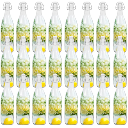 Bottiglie in Vetro con Chiusura a Gancio 24 pz 1 L - Trasparente - Youthup en oferta
