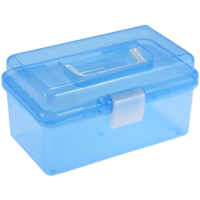 599 Cassetta portautensili in plastica multifunzionale portatile media Pittura per schizzi Scatola portaoggetti per pittura ad acquerello Blu