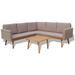 13 Pz Set Divano Da Giardino In Polyrattan Grigio precio