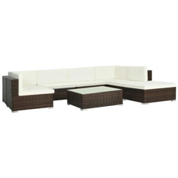 Set Divani Da Giardino 23 Pz In Polyrattan Marrone en oferta