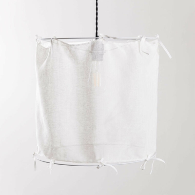 Lampada da soffitto Wensi Bianco Tessuto - Metallo - Sklum