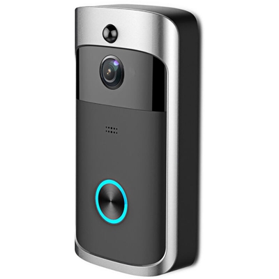 V5 wireless visual smart campanello wifi videosorveglianza remota senza batteria nero + argento
