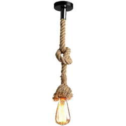 LangRay Lampadario vintage E27 in corda di canapa per ristorante, bar, illuminazione per caffè, lampade in stile country vintage-1M características