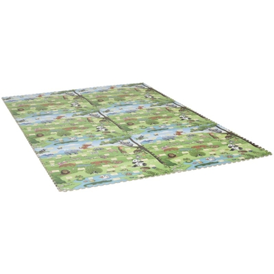 Tappeto Puzzle per Bambini 24 Pezzi Impermeabile con Fondo Antiscivolo, Schiuma EVA con Copertura 9? Multicolore - Homcom