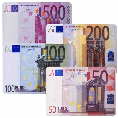 Tappetino mouse stampa 500 euro pad antiscivolo 28 x 20cm ufficio computer pc