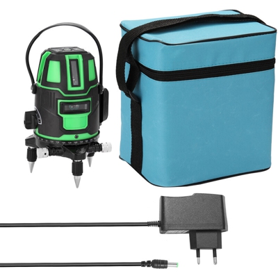 Livella laser verde a 3 fili misuratore di livello + cavo di alimentazione + batteria + istruzioni + borsa per il trasporto EU 220V