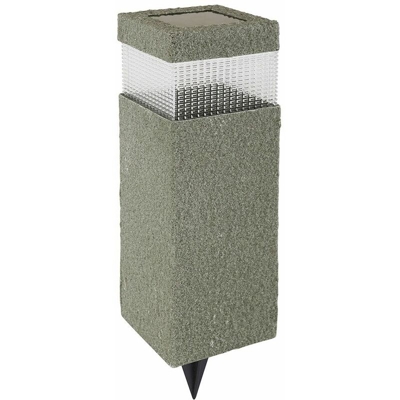 Faretti da giardino a luce solare a LED per esterni, terrazze, cortile, sentiero, presa, lampada, picchetto, pietra, grigio ottico
