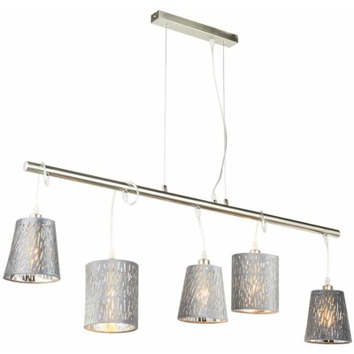 Globo - Lampada a sospensione TAROK, fascio dritto, 5 paralumi, velluto