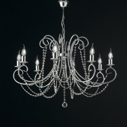 Bonetti - Lampadario in ferro cromato 8 luci con strass ottagonali barocco características
