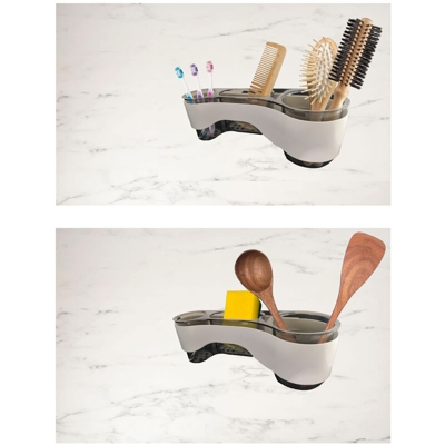 Lupexshop - MENSOLA DA MURO ADESIVA MULTIFUNZIONALE ORGANIZER DA BAGNO/CUCINA MOD. 21064