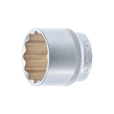 BGS 10651-1, Inserto per Chiave a Bussola dodecagonale, 12,5 mm (1/2"), SW 46 mm, Cromato, Opaco, Schl�sselweite