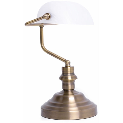Etc-shop - Lampada da tavolo a LED retrò Lampada da banco Lampada da scrivania in ottone anticato antico